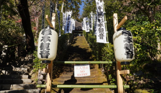 鎌倉最古の寺と言われている「杉本観音」にある「苔の階段」を見に行く