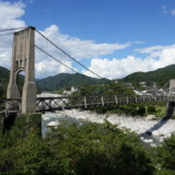長野県の妻籠宿近くにある日本最大級の木製吊橋！電力王の福澤桃介が作った「桃介橋」を訪れる